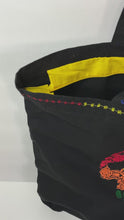 Load and play video in Gallery viewer, Rainbow colored skull embroidered tote bag - Custom Made to Order
