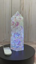 Load and play video in Gallery viewer, Crystal Tower, Paperweight, Resin Art, Custom
