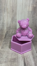 Load and play video in Gallery viewer, Geometric Pink Sparkle Bear Mini Jewelry / Trinket Box
