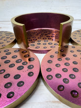 Load image into Gallery viewer, Round Droplet Coasters with Holder
