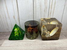 Load image into Gallery viewer, Cube, Pyramid &amp; Cylinder Art / Preservation / Paper Weight
