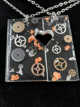 Load image into Gallery viewer, Pair of Heart Gear Necklaces
