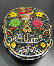 Load image into Gallery viewer, Muertos Skull Jewelry Box, Sugar Skull Box - Custom Order
