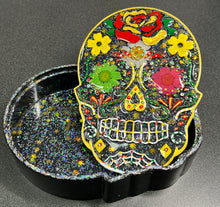 Load image into Gallery viewer, Muertos Skull Jewelry Box, Sugar Skull Box - Custom Order
