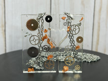 Load image into Gallery viewer, Pair of Heart Gear Necklaces
